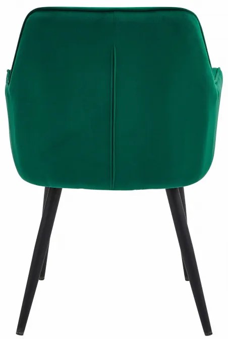 Set dvoch jedálenských stoličiek JORK zamatové, tmavozelené (čierne nohy) 2 ks