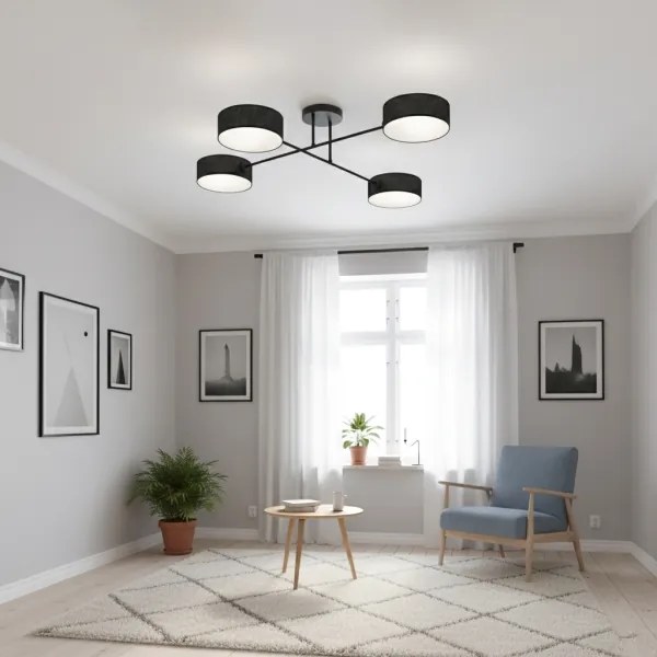 Prisadený luster MAGA 4xE14/10W/230V čierny