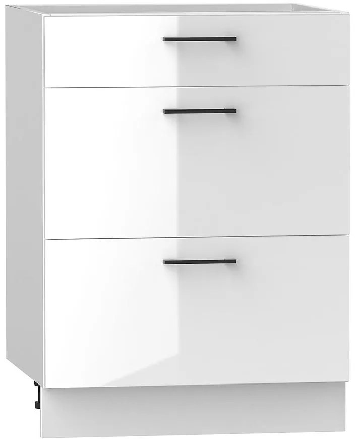 Kuchynská skrinka Oscar D60s/3 biely lesk/biela