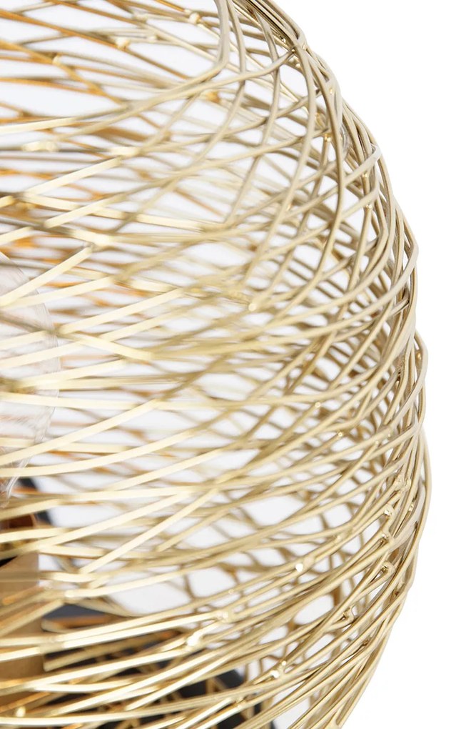 Dizajnová stolná lampa zlatá s čiernou 20 cm - Sarella