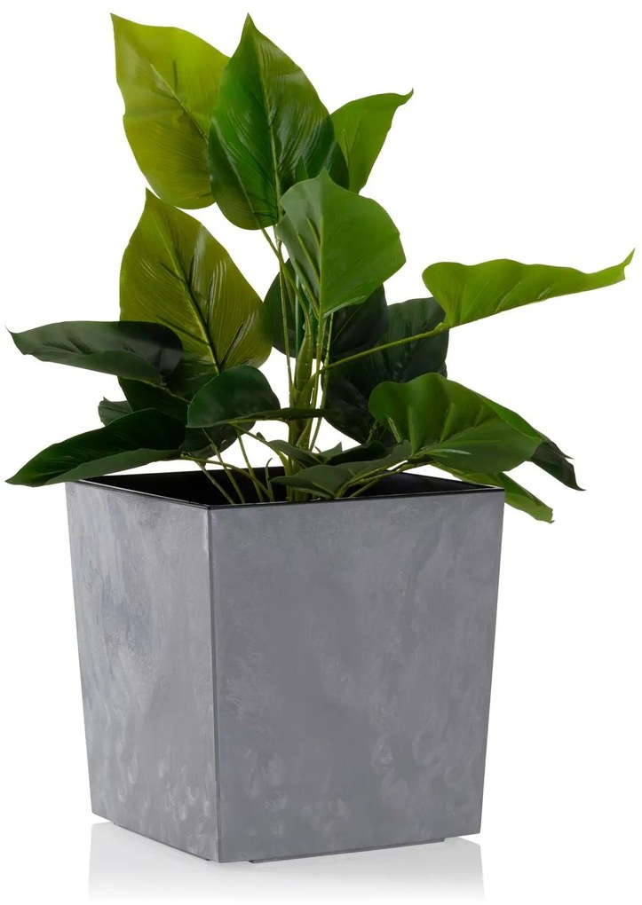 PLASTOVÝ KVETINÁČ FLORE 25X25 CM IMITÁCIA BETÓNU SIVÁ