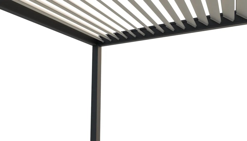 Bioklimatická pergola INTRO PLUS 4X3m, hliník, do steny