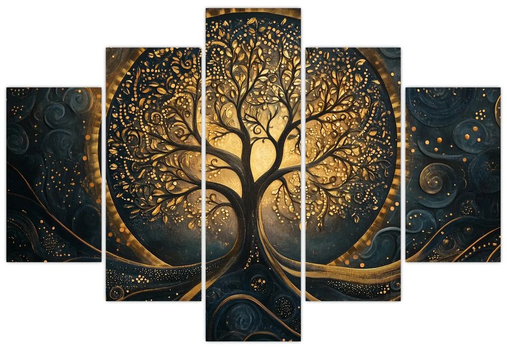 Obraz – Strom so zlatou aurou (150x105 cm)