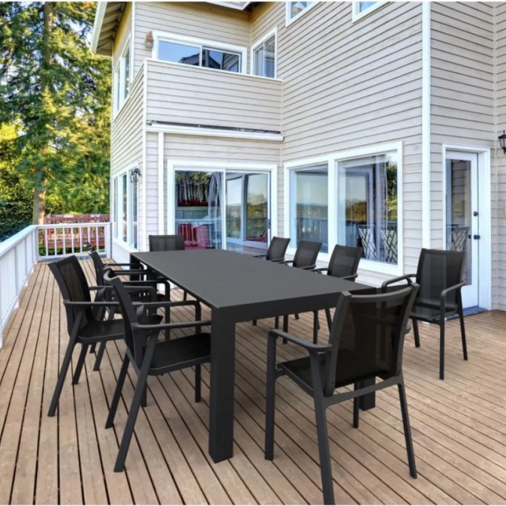 PACIFIC záhradná stolička s podrúčkami black