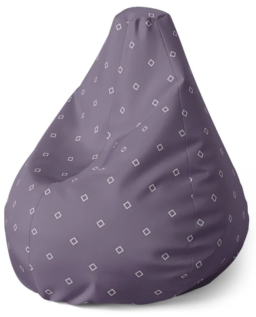 Sablio Sedací vak Pear Biele štvorce - 140 x 100 x 25 cm