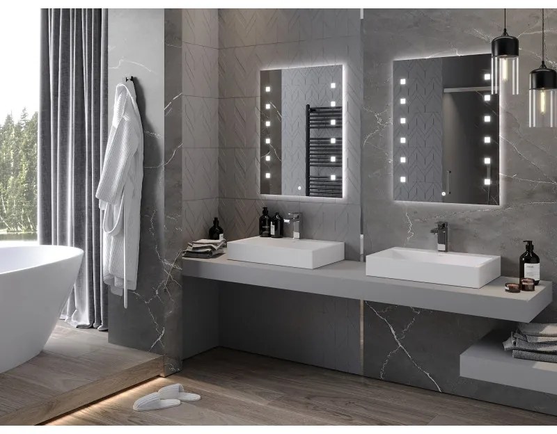 Mexen Ner, LED kúpeľňové zrkadlo s podsvietením 60x80 cm, 6000K, ochrana proti zahmlievaniu, 9809-060-080-611-00