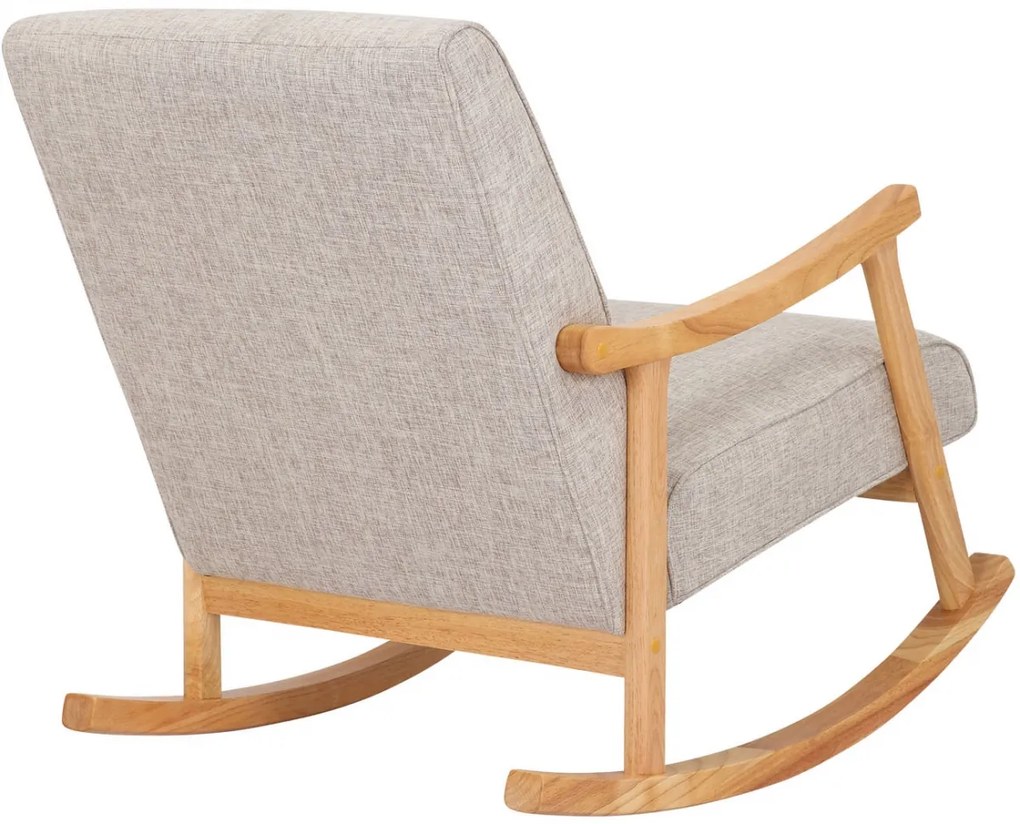 Design-Shop Hojdacie kreslo stolička Morelia - látka, drevené nohy natura - Krémová