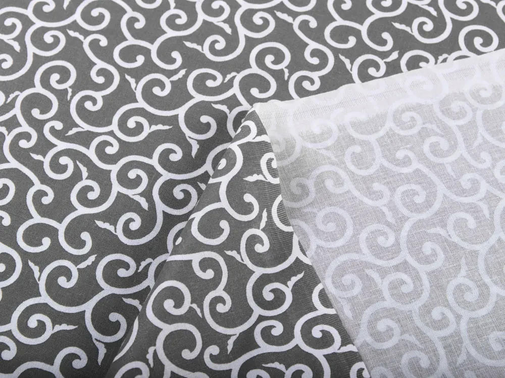 Biante Bavlnený záves Sandra SA-258 Ornamenty na tmavo sivom 130x160 cm