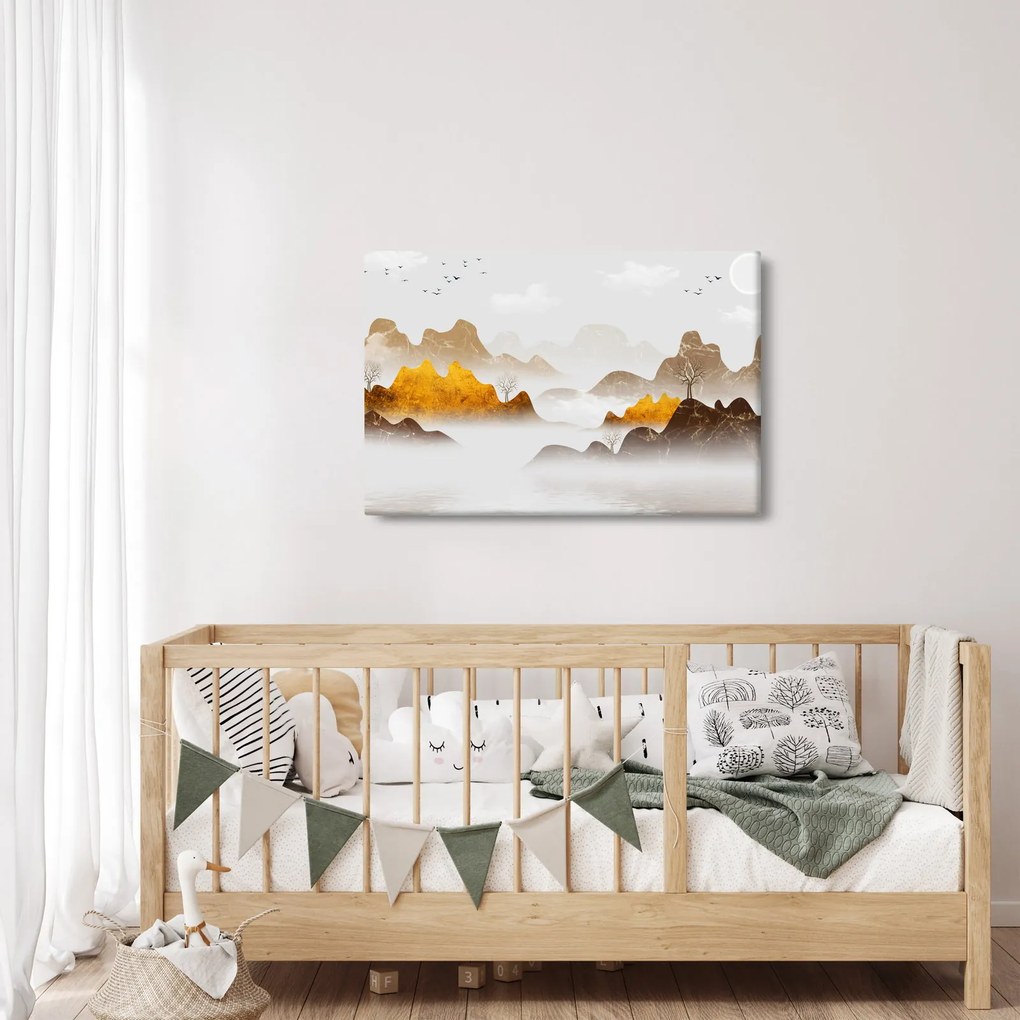 Obraz - Hory v hmle (90x60 cm)