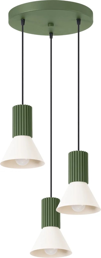 Závesné svietidlo Estria, 3x biele kovové tienidlo, og, o