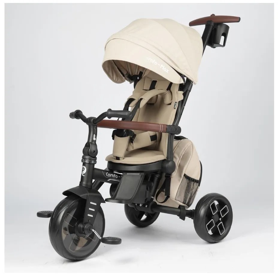 QPlay - Detská trojkolka 7v1 COMFO MAX béžová