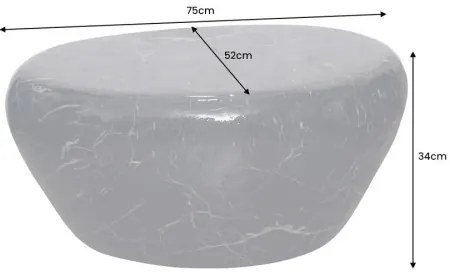 Konferenčný stôl Stone 44853 75x52cm Black marble look  - Komfort-nábytok