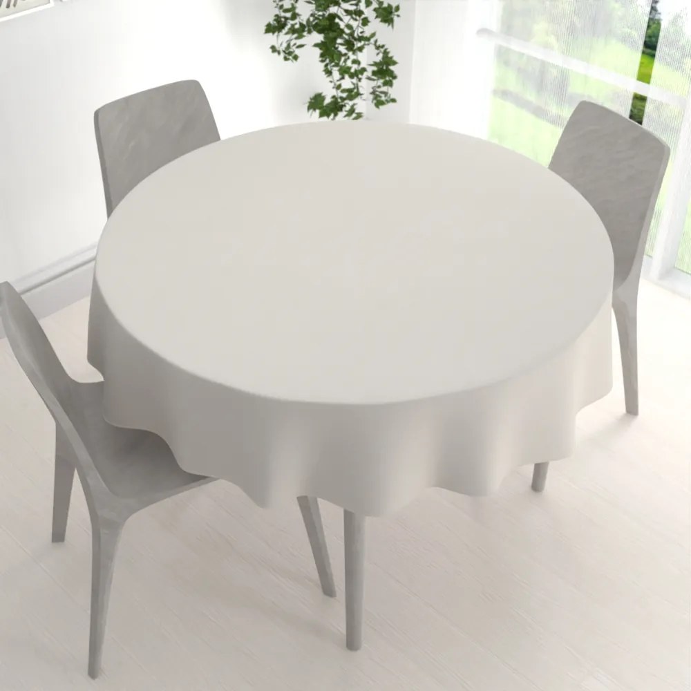 Biante Dekoračný okrúhly obrus BKS-403 Svetlo sivobéžový Ø 130 cm