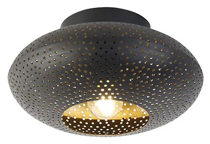 Orientálne stropné svietidlo čierne so zlatom 25 cm - Radiance