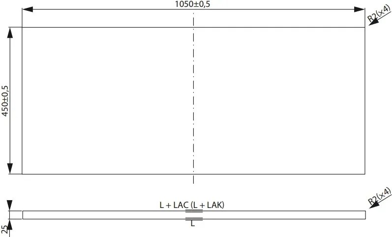 Cersanit City, pultová doska 105x45x2,5 cm, biela lesklá, S584-039
