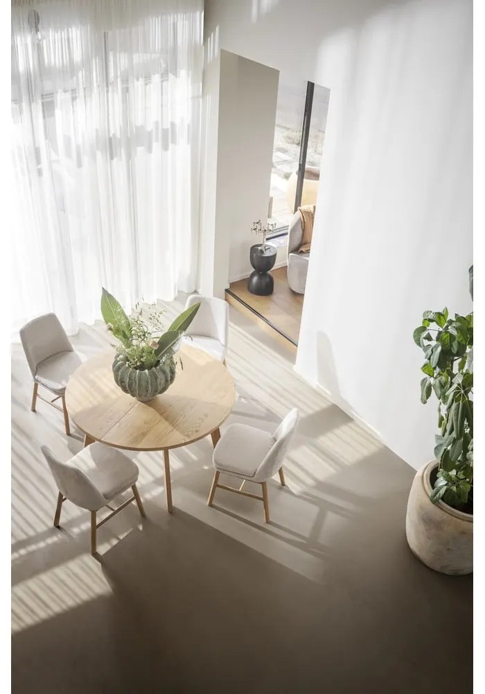 Okrúhly rozkladací jedálenský stôl v dekore duba v prírodnej farbe ø 130 cm Glenside – Rowico