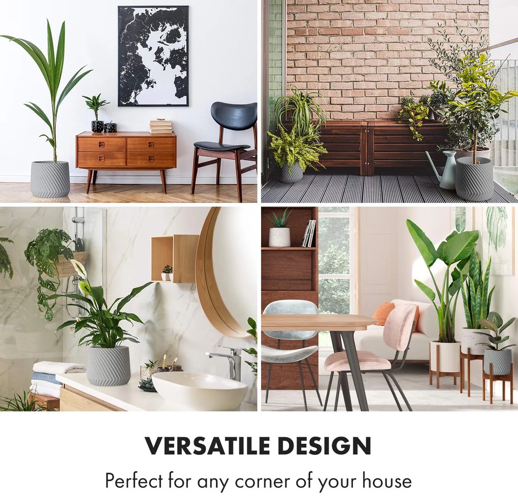 Fox & Fern Heusden, kvetináč, Polystone, vhodný pre rastliny, ručná výroba