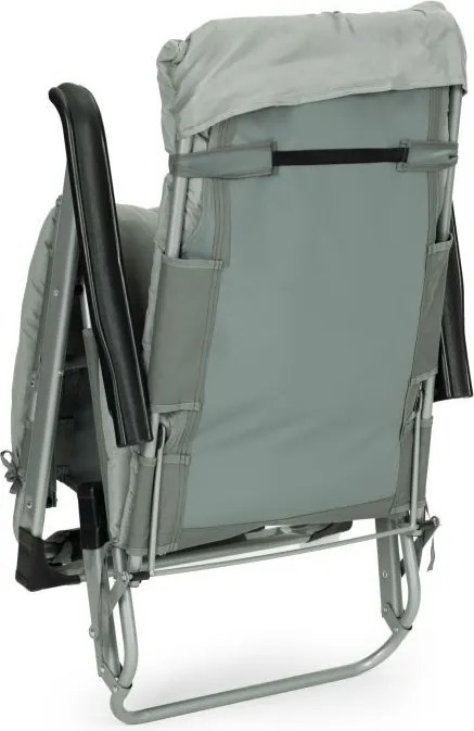 Záhradné plážové ležadlo 2 v 1 s vankúšom, opierkou hlavy, nastaviteľnou opierkou nôh, sivé