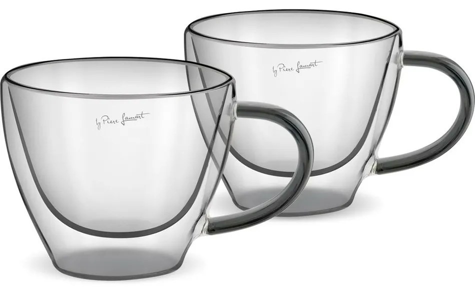 Lamart LT9117 2-dielna súprava pohárov na cappuccino Vaso, 190 ml, čierna