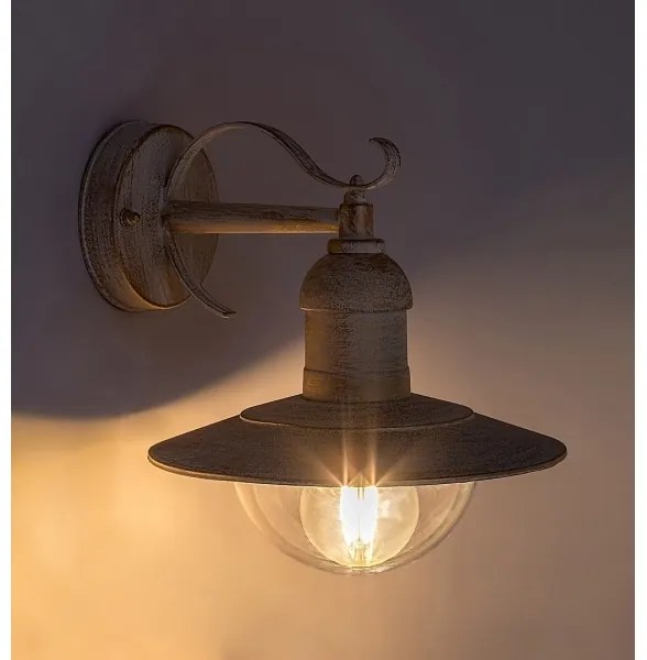 Brilagi - Vonkajšie nástenné svietidlo MOLDE 1xE27/60W/230V IP44 biela/patina