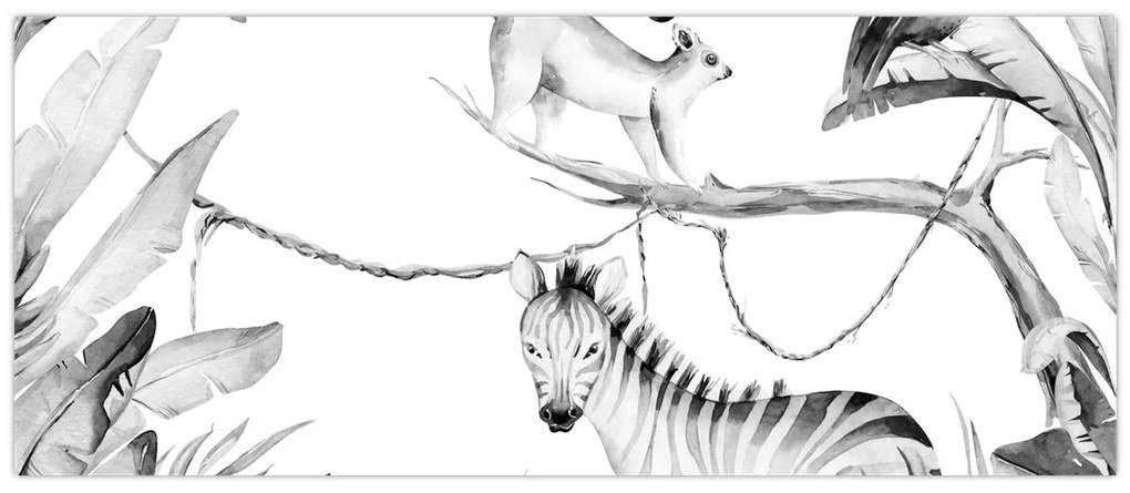 Obraz - Akvarelová džungľa (120x50 cm)