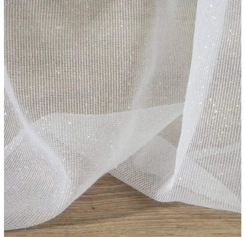 DECOREUM Záclona z jemnej sieťoviny zdobená striebornou mohérovou niťou 140 cm x 250 cm sivý 100 % polyester Rozmer varianty: 350 cm x 250 cm, Farba varianty: Biela 50134