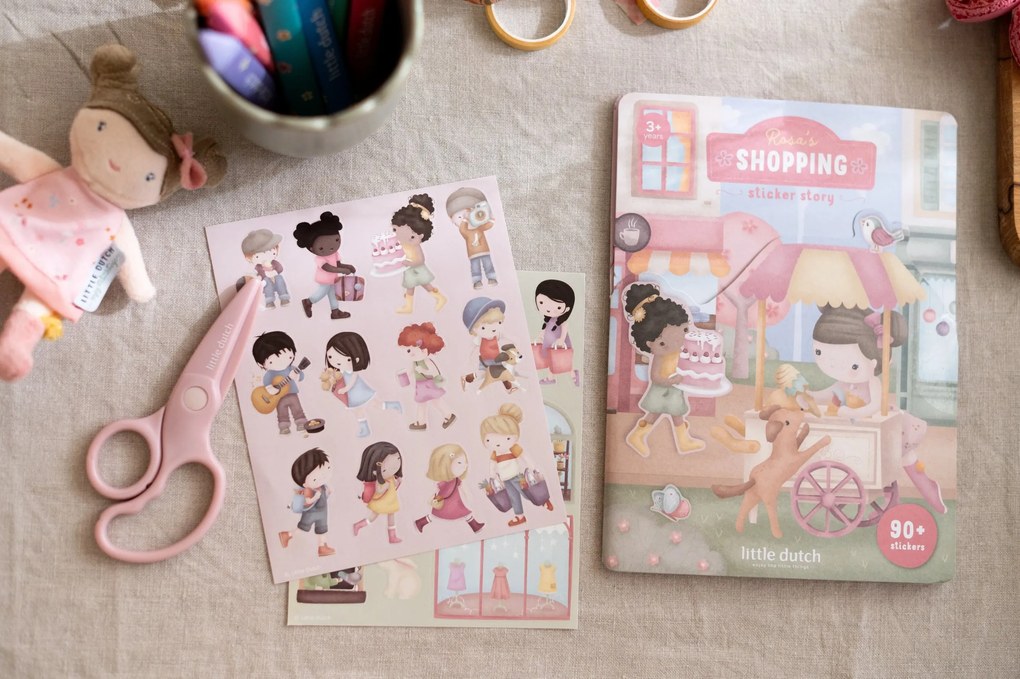 Knižka so samolepkami Nakupovanie Rosa