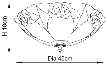 Endon 64182 - Stropné svietidlo Tiffany INGRAM 2xE27/60W/230V priemer 45 cm