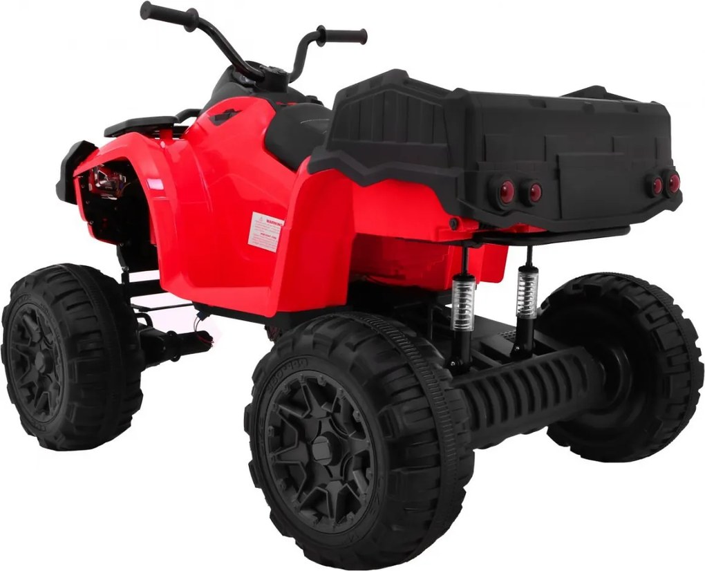 Ramiz Štvorkolka XL na batérie pre deti Červená + pohon 4x4 + nosič batožiny + pomalý štart + EVA + LED audio