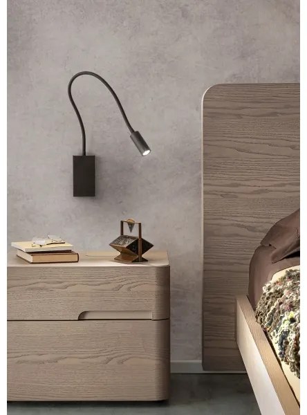 Redo 01-2755 - LED Flexibilná lampička WALLIE LED/3W/230V USB CRI 90 čierna