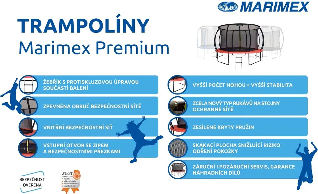 Marimex | Trampolína Marimex Premium 366 cm + vnútorná ochranná sieť + schodíky ZADARMO | 19000112