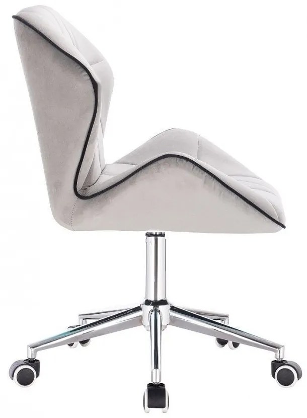 LuxuryForm DESIGN Stolička MILANO MAX VELUR na striebornej podstave s kolieskami - sivá