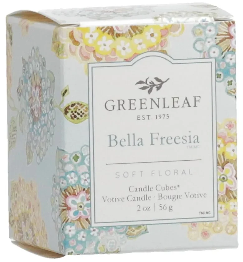 Sviečka s vôňou frézie Greenleaf Bella Freesia, doba horenia 15 hodín
