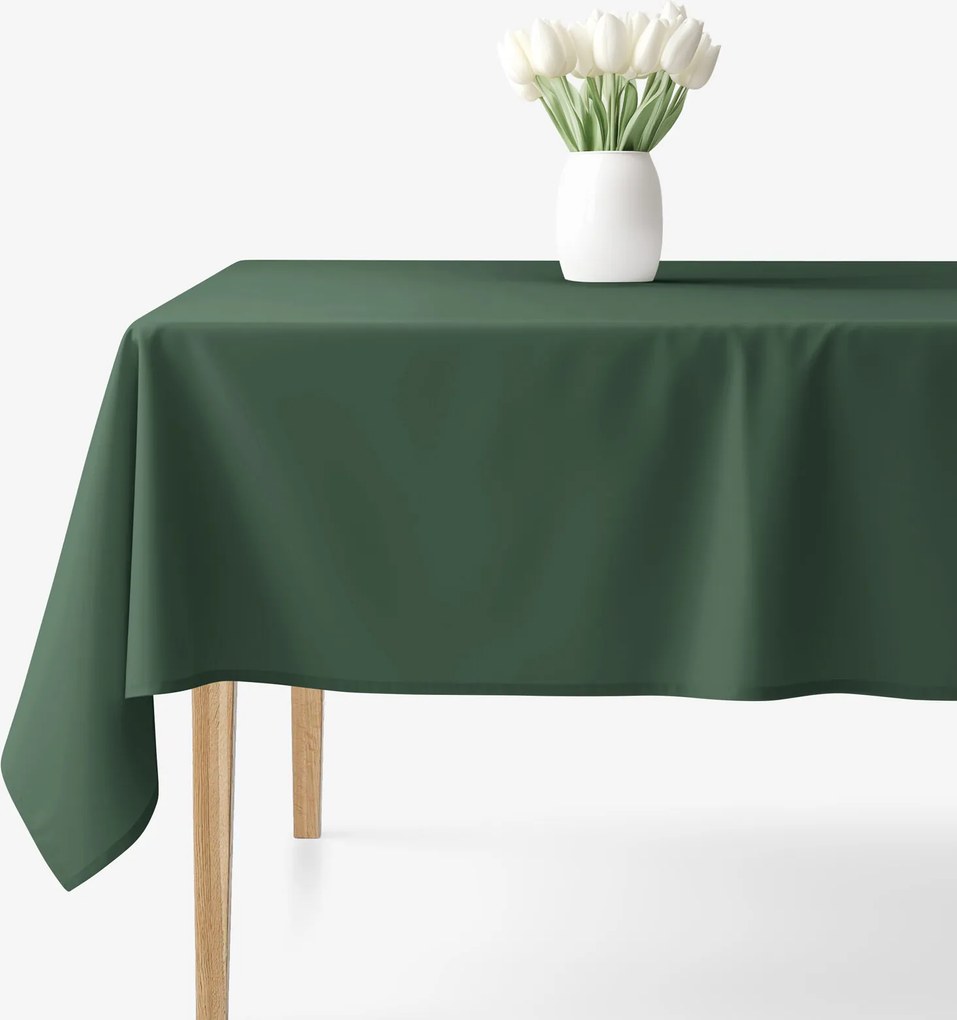 Goldea hranatý obrus 100% bavlnené plátno - tmavo zelený 140 x 220 cm
