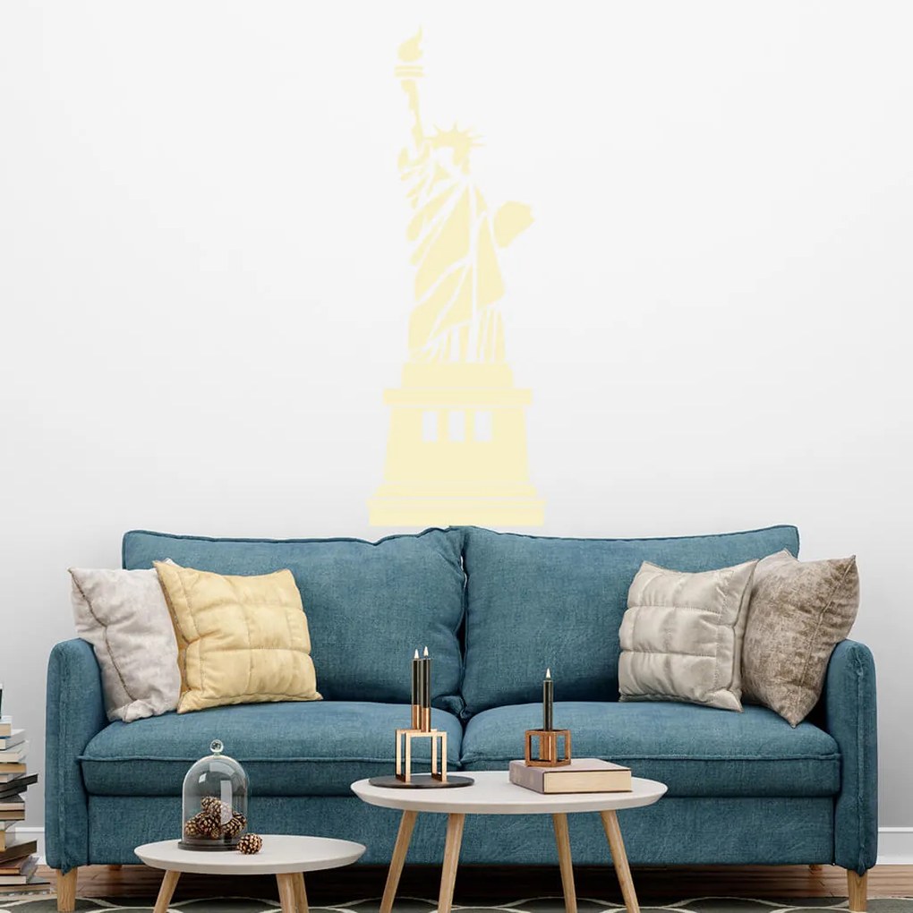 Veselá Stena Samolepka Socha slobody Farba: oranžová, Veľkosť: 80 x 30 cm