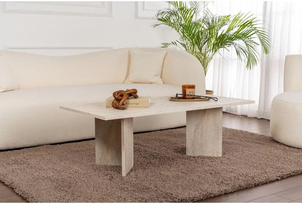 Béžový pololesklý konferenčný stolík 60x119 cm Sabin – Kalune Design