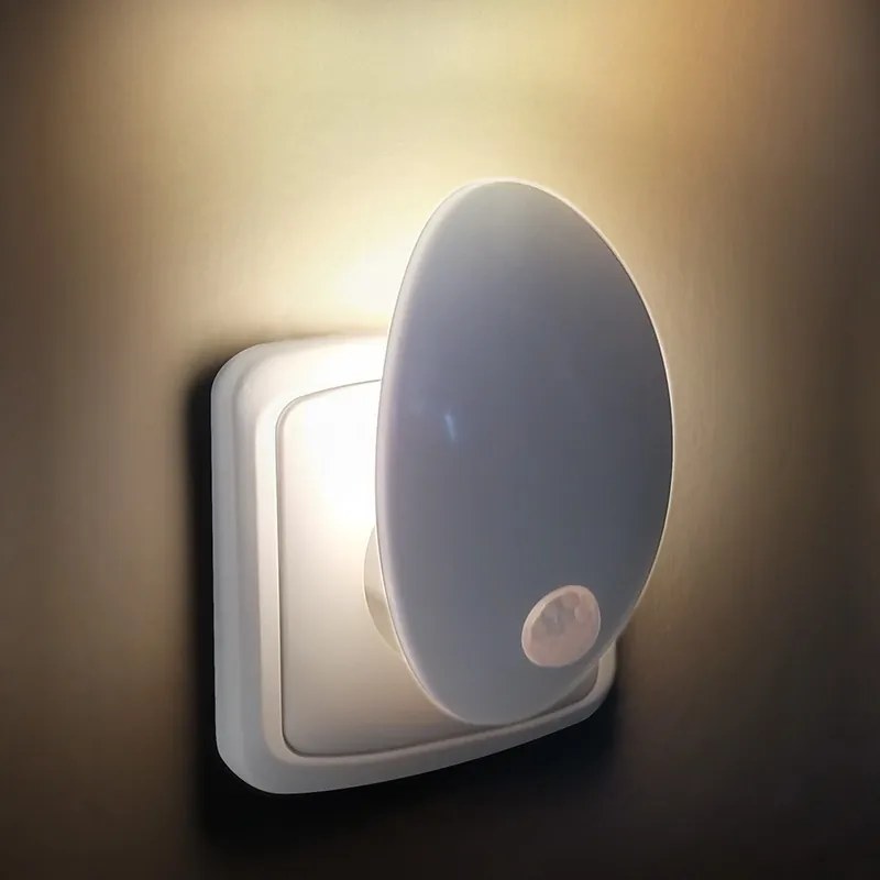 SOLIGHT LED nočné svetielko s pohybovým a svetelným sensorom 0,7W, 3000K, 230V