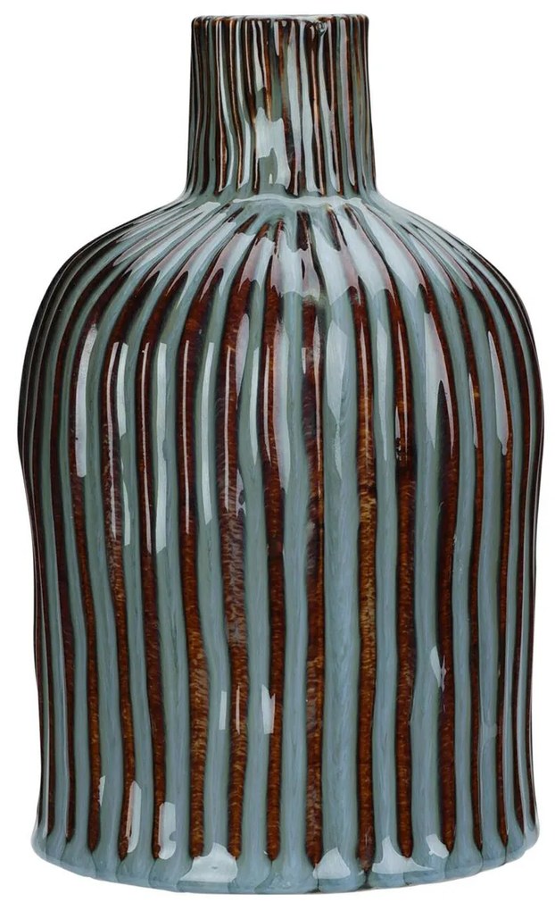 Porcelánová váza Stripes Grey 11,5x11,5x19 cm