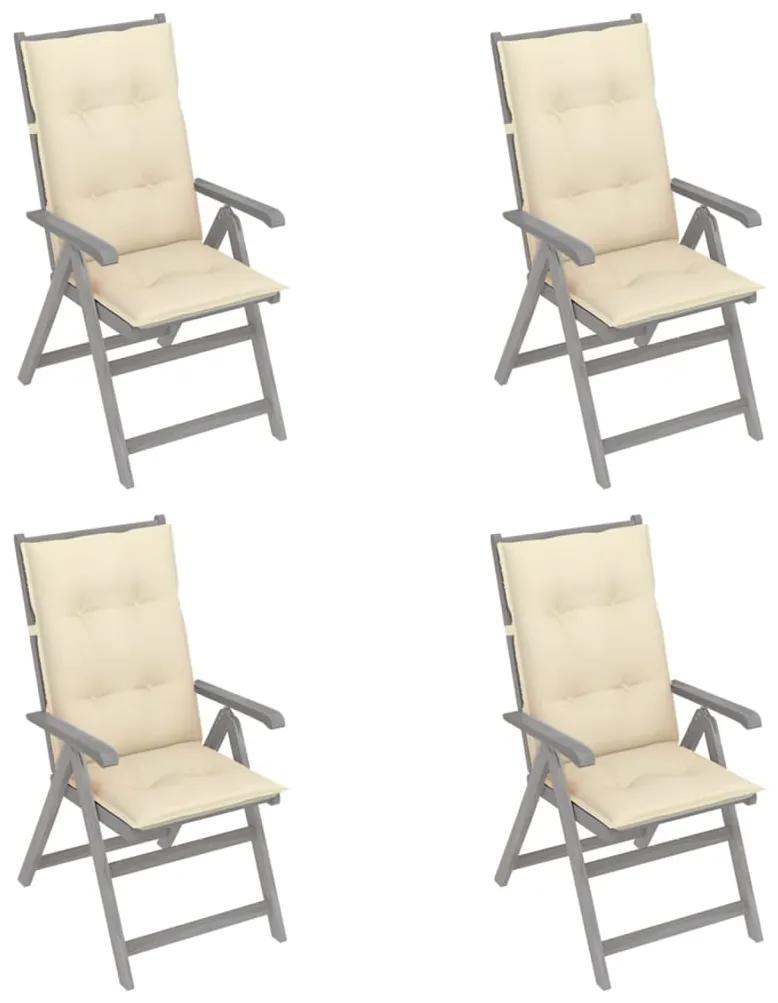 Záhradné sklápacie stoličky 4 ks s podložkami akáciový masív 3065394
