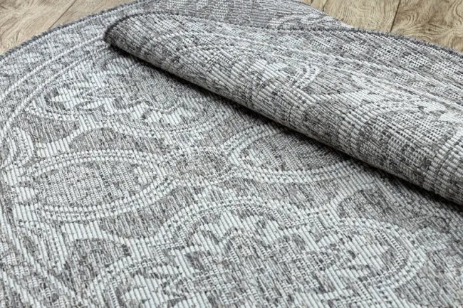 Koberec šnúrkový SIZAL LOFT 21193 kruh BOHO slonia kosť / strieborný / taupe
