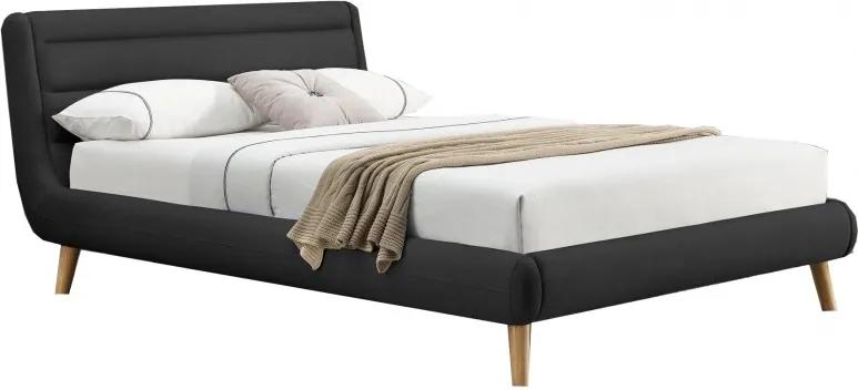 Hector Čalouněná postel Elanda 140x200 dvoulůžko - tmavě šedé