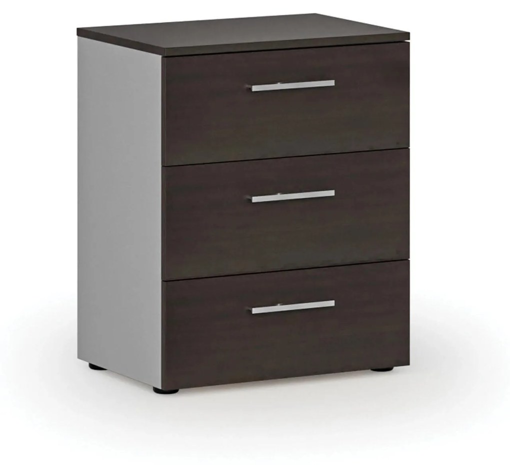 Kancelárska komoda k stolu PRIMO GRAY, 740 x 600 x 420 mm, sivá/wenge