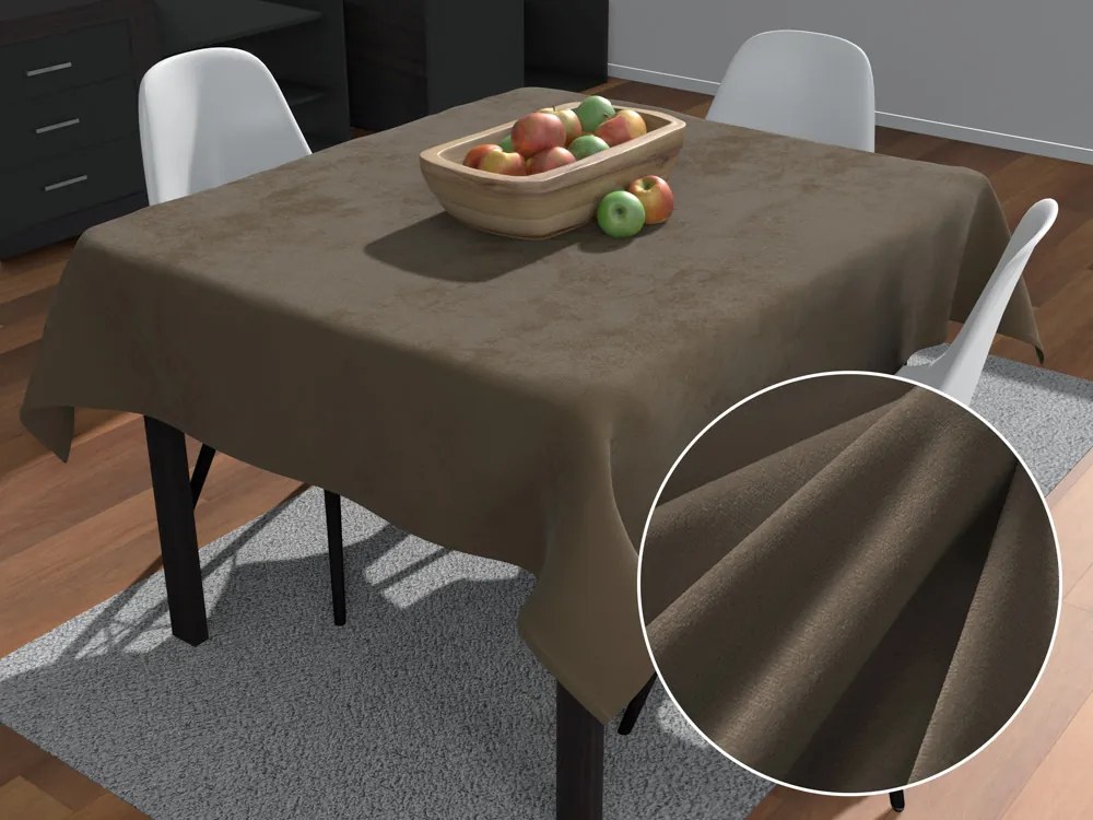 Biante Zamatový štvorcový obrus SV-031 Hnedá khaki 80x80 cm
