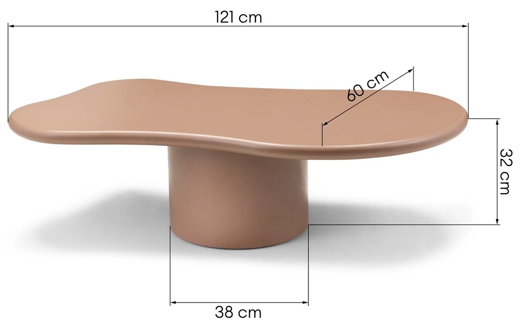 Konferenční stolek Monaco 121 cm skořicový