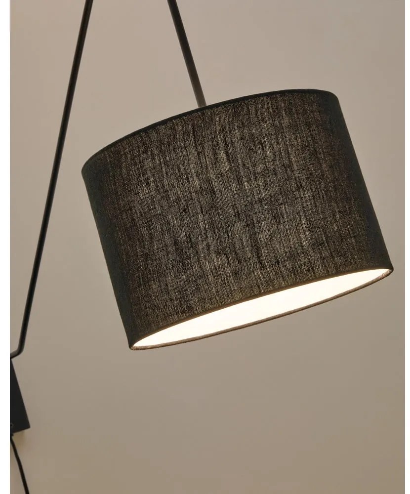 Čierne nástenné svietidlo ø 25 cm Jex – Kave Home