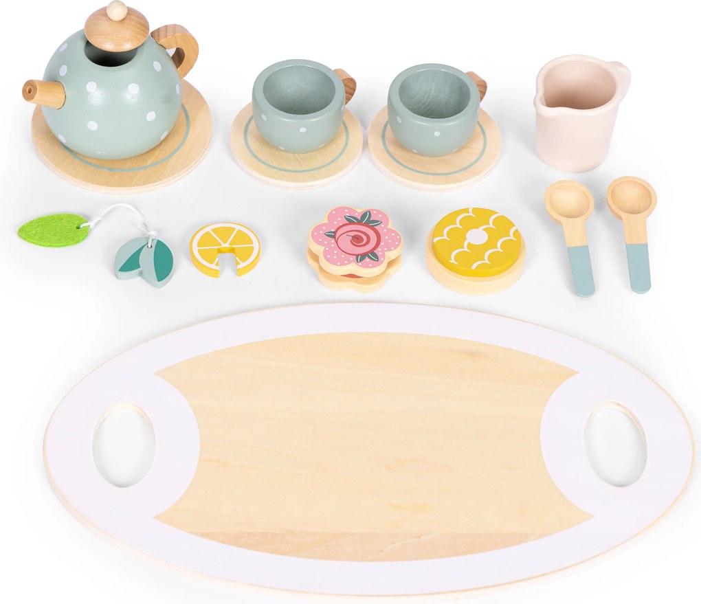 Drevený čajový set 14 dielov ECOTOYS