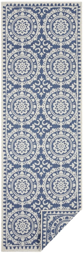 Behúň Twin Supreme 104130 Blue / Cream – na von aj na doma, 80x250, modrá, chodba / predsieň, Hanse Home