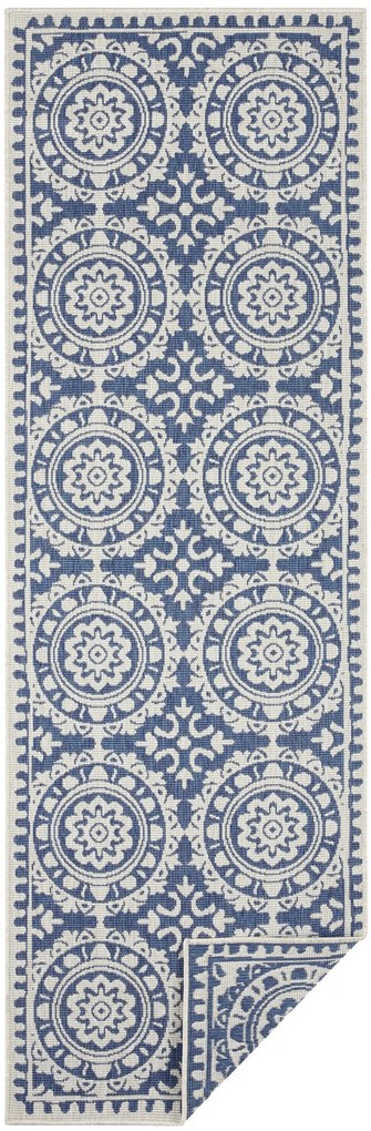 Hanse Home, Behúň Twin Supreme 104130 Blue/Cream – na von aj na doma, 80x350, modrá, chodba / predsieň