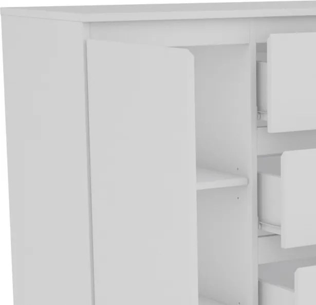 Široká komoda so 4 zásuvkami Carlos, biela, 120 cm