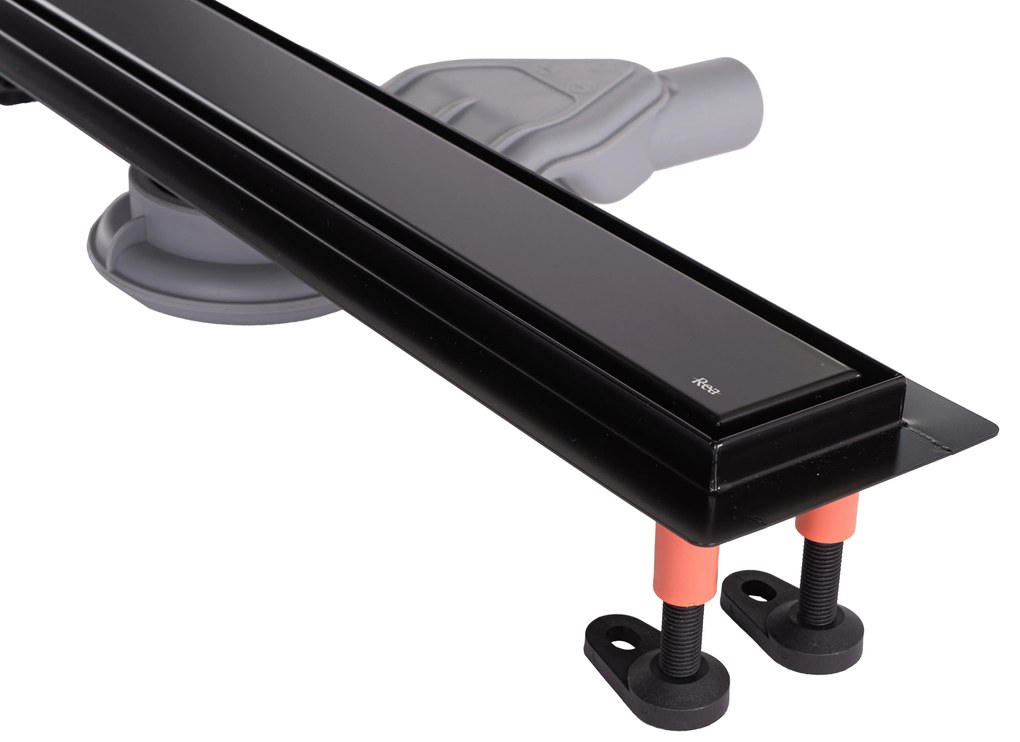 Rea NEOX Superflow, odtokový sprchový žľab 90 cm, čierna matná, REA-G7808